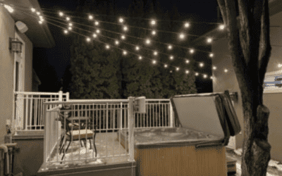 Patio lights use to illuminate the urban nightscape