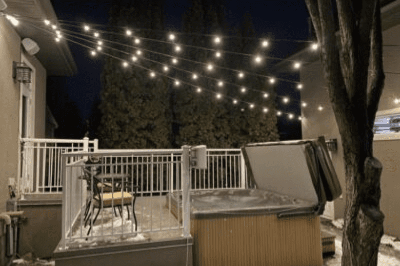 Patio lights use to illuminate the urban nightscape