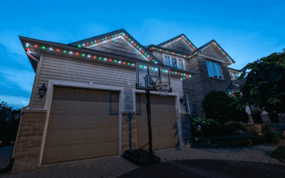 house with permanent Christmas lighting on it