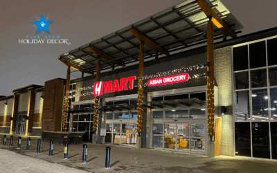 H-mart with holiday lighting