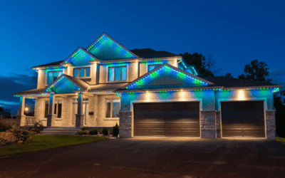 permanent lighting on a large home